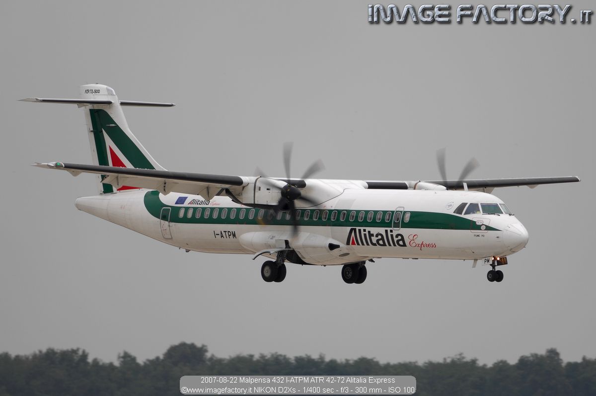 2007-08-22 Malpensa 432 I-ATPM ATR 42-72 Alitalia Express